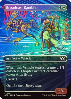 Foil Broadcast Rambler (Borderless) [Aetherdrift] MTG - Image 1