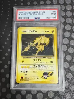 1999 Pokemon P.M. Japanese GYM 2 Rocket's Zapdos Holo Rare PSA 9 #145 - Image 1
