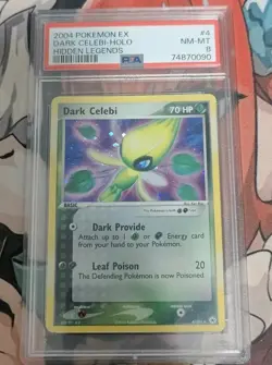 2004 Pokemon ex Hidden Legends Dark Celebi Holo PSA 8 - Image 1
