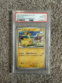 Pikachu 120/SV-P Gym Event Campaign 2023 Japanese Holo Promo PSA 10 - Image 1
