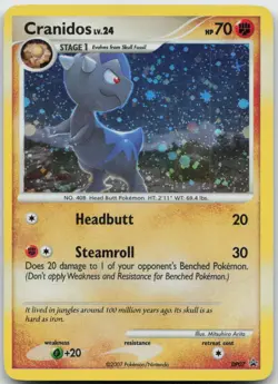 Cranidos DP07 Holo Promo Diamond and Pearl Promos Pokemon TCG LP - Image 1