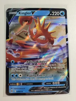 Kingler V 028/172 Holo Rare V Brilliant Stars Pokemon Near Mint - Image 1