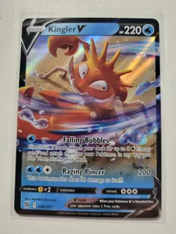 Kingler V 028/172 Holo Rare V Brilliant Stars Pokemon Near Mint - Image 2