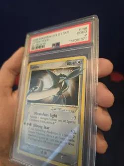 WING SWIRL 2006 Pokemon Gold Star Ex Deoxys #106 Latios Ex Holo PSA 2 GD - Image 5