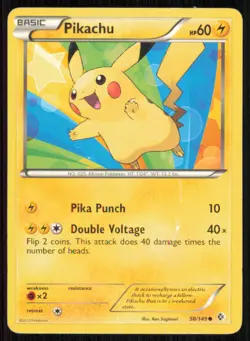 Pikachu 50/149 Common Boundaries Crossed Pokemon Moderately Played - Image 1