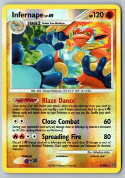 Pokemon: Infernape Reverse Holo Holo Rare Stormfront 3/100 LP+ - Image 1