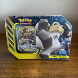 Pokemon Melmetal & Lucario GX Tag Team Tin Power Partnerships New Factory Sealed - Image 1