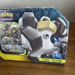 Pokemon Melmetal & Lucario GX Tag Team Tin Power Partnerships New Factory Sealed - Image 2