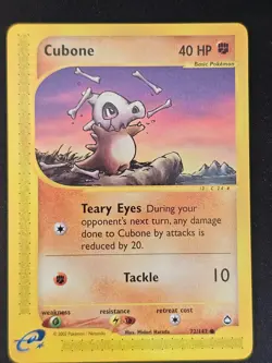 Pokemon TCG Cubone 72 Aquapolis Mint Near Mint (non-holo) - Image 1