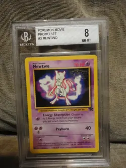 1999 pokemon first movie promo mewtwo 3 graded beckett 8 - Image 1