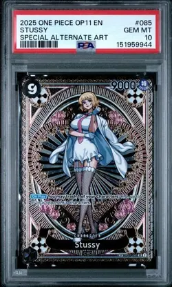 STUSSY SPECIAL ALT ART -PSA 10 – 2025 ONE PIECE OP11- A FIST OF DIVINE SPEED - Image 1
