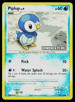 Pokemon Card Burger King Promos Piplup 93/130 Reverse Holo STAMPED - Image 1