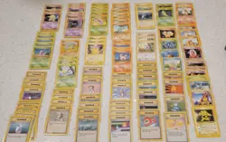 HUGE Pokemon Base Set (Unlimited) 100 card lot RARES, UNC, COMMON vintage WOTC - Image 1
