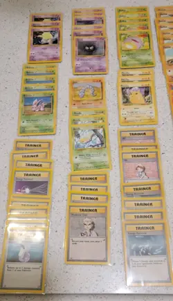 HUGE Pokemon Base Set (Unlimited) 100 card lot RARES, UNC, COMMON vintage WOTC - Image 2