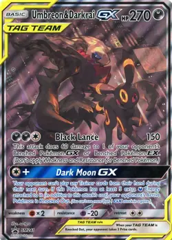 JUMBO Umbreon & Darkrai GX Tag Team Black Star Promo SM241 Pokemon HP - READ - Image 1