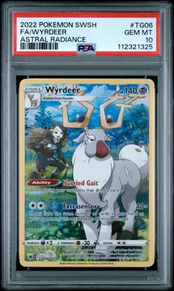 2022 POKEMON SWORD & SHIELD ASTRAL RADIANCE #TG06 FA/WYRDEER PSA 10 GEM MINT - Image 1