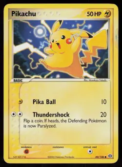 Pikachu 60/106 Common Emerald Pokemon Moderately Played - Image 1
