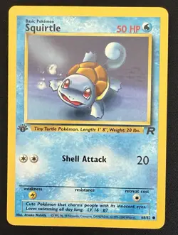 Squirtle 1st Edition Team Rocket 68/82 Common Regular WOTC Pokemon TCG NM/LP - Image 1