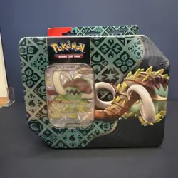 Pokemon TCG Paldean Fates Great Tusk EX Tin +Tech Sticker Fidough Factory Sealed - Image 2