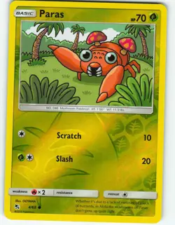 Paras - Reverse Holo - 4/68 Hidden Fates - Pokemon TCG - 2019 - Image 1