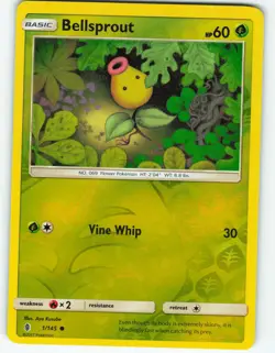 Bellsprout - Reverse Holo - 1/145 Guardians Rising - Pokemon TCG - 2017 - Image 1