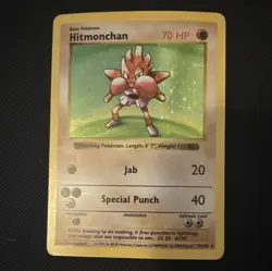 Wizards of the Coast Hitmonchan 7/102 Base Set 1st Edition Holo Rare ENG 70HP - Image 1