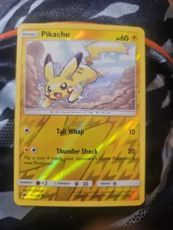 Pikachu 40/147 Common Burning Shadows Pokemon Reverse Holo Near Mint - Image 1