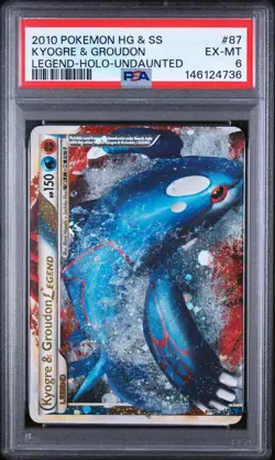 2010 POKEMON HEARTGOLD & SOULSILVER UNDAUNTED KYOGRE & GROUDON LEGEND-HOLO PSA 6 - Image 1