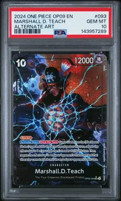 2024 One Piece Op09-Emperors In The New World #093 Marshall D. Teach PSA10 - Image 1