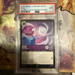 2025 DISNEY LORCANA EN P2-PROMO #16 ELSA - QUEEN REGENT PSA 9 - Image 1