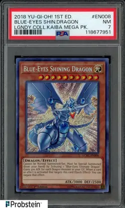 2018 YU-GI-OH! LCKC-EN008 BLUE-EYES SHINING DRAGON 1ST EDITION PSA 7 - Image 1