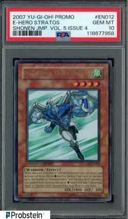 2007 YU-GI-OH! PROMO EN012 ELEMENTAL HERO STRATOS SHONEN JUMP PSA 10 GEM MINT - Image 1