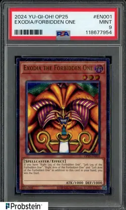2024 YU-GI-OH! OP25-OTS TOURNAMENT PACK 25 EN001 EXODIA THE FORBIDDEN ONE PSA 9 - Image 1
