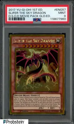 2017 YU-GI-OH! MVP1-ENG57 SLIFER THE SKY DRAGON 1ST EDITION GOLD PSA 9 MINT - Image 1
