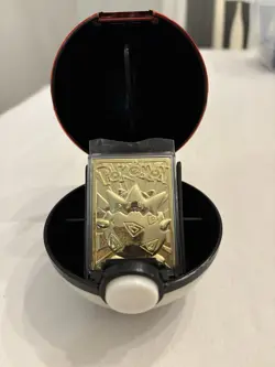 Pokemon Togepi 23 Karat Gold Plated Trading Card with Pokemon Ball Burger King - Image 1