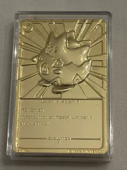 Pokemon Togepi 23 Karat Gold Plated Trading Card with Pokemon Ball Burger King - Image 3
