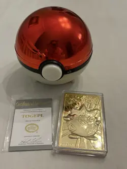 Pokemon Togepi 23 Karat Gold Plated Trading Card with Pokemon Ball Burger King - Image 4