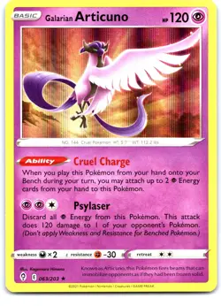 Galarian Articuno 063/203 Holo Rare Evolving Skies Pokemon Holo Near Mint - Image 1