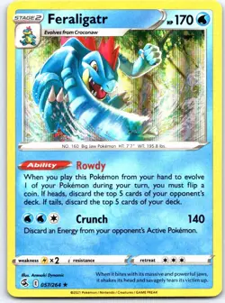 Feraligatr 057/264 Holo Rare Fusion Strike Pokemon Holo NM - Image 1