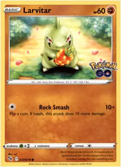 Larvitar 37/78 - Common - Pokemon Go 2022 - Image 1