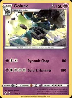 Golurk #77/189 - Rare - Pokemon Darkness Ablaze 2020 - Near Mint - Image 1