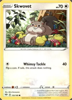 Skwovet 152/189 - Common - Pokemon Darkness Ablaze 2020 - Near Mint - Image 1