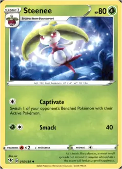 Steenee 15/189 - UnCommon - Pokemon Darkness Ablaze 2020 - Near Mint - Image 1