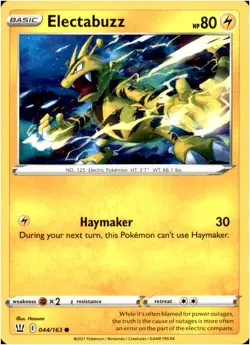 Electabuzz 044/163 Common - Pokemon SWSH05: Battle Styles LP-NM - Image 1
