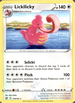 Lickilicky 114/163 Rare - Pokemon SWSH05: Battle Styles LP-NM - Image 1