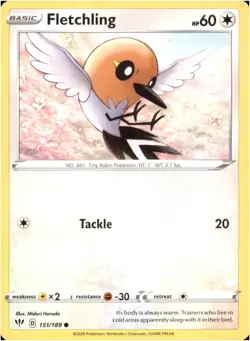 Fletchling #151/189 - Common - Pokemon Darkness Ablaze 2020 - Near Mint - Image 1