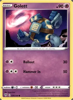 Golett #76/189 - Common - Pokemon Darkness Ablaze 2020 - Near Mint - Image 1