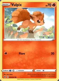 Vulpix 022/202 Common - Pokemon SWSH01: Sword & Shield Base Set LP-NM - Image 1