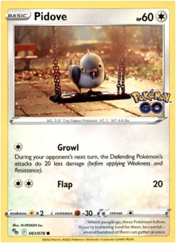 Pidove #61/78 - Common - Pokemon Go 2022 - Near Mint - Image 1