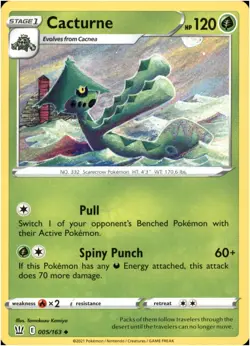 Cacturne 005/163 Uncommon - Pokemon SWSH05: Battle Styles LP-NM - Image 1
